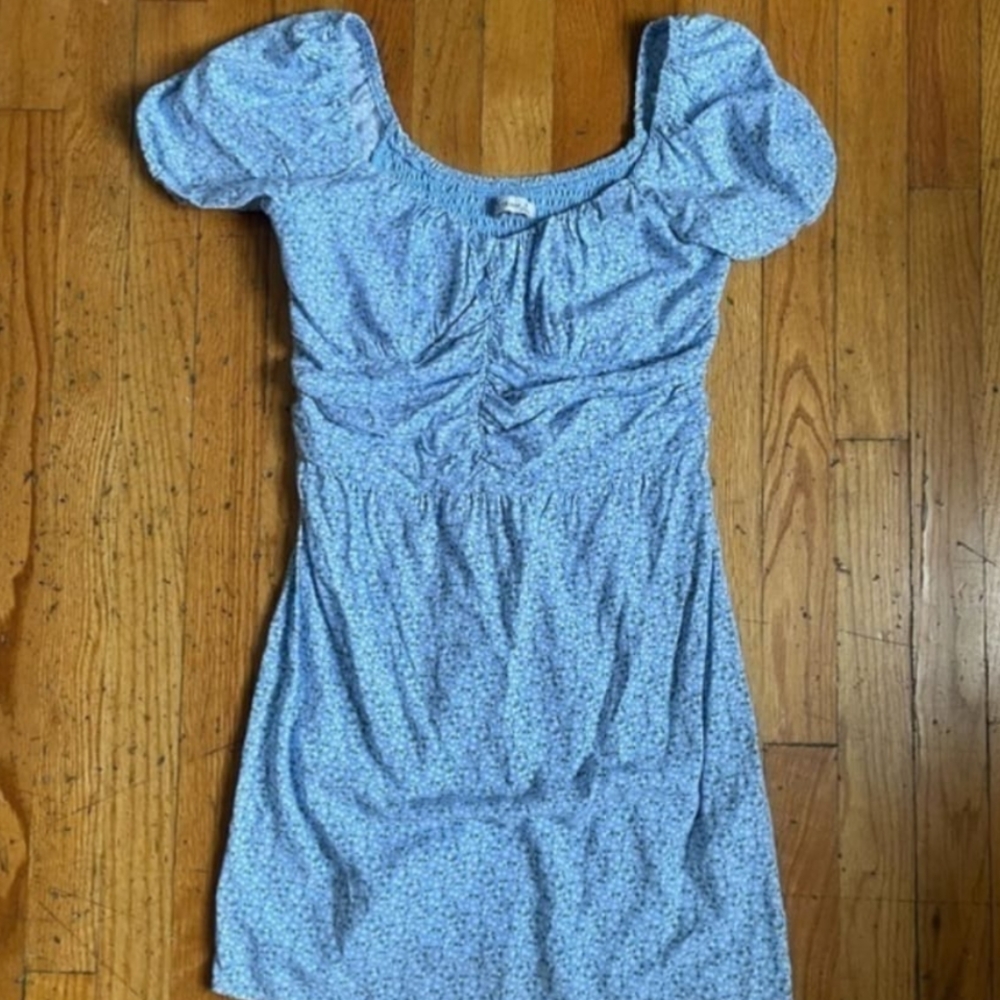 Hollister Blue Puff Sleeve Sundress